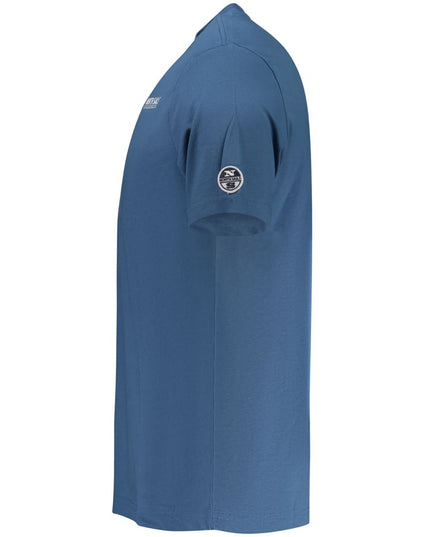 Blue Cotton Men T-Shirt
