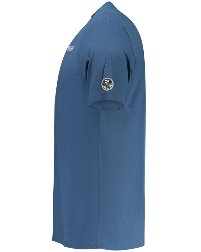 Blue Cotton Men T-Shirt