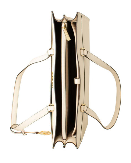 Beige Leather Tote Bag