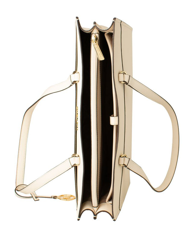 Beige Leather Tote Bag