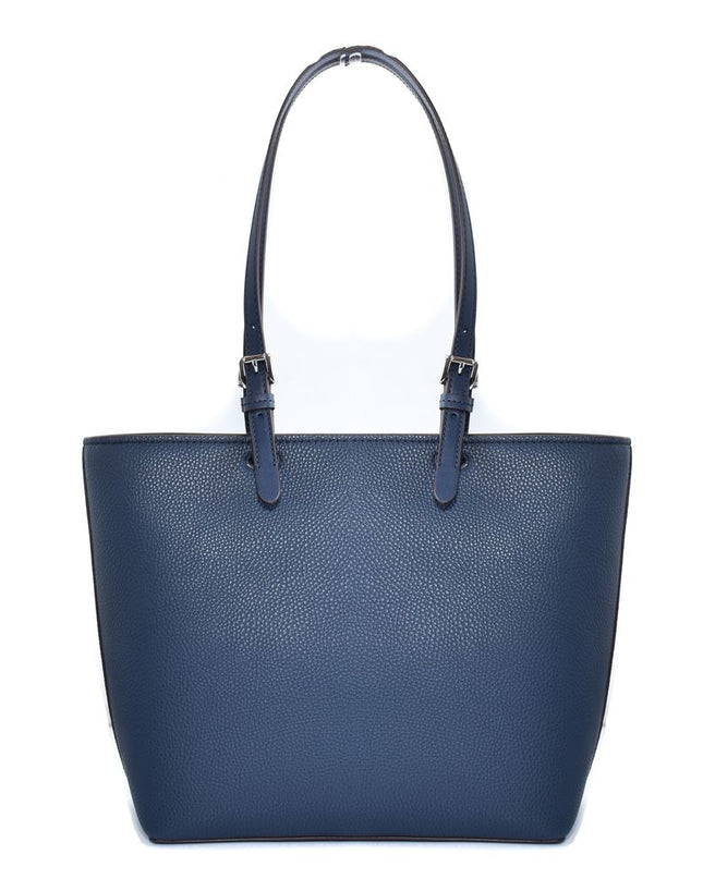 Blue Artificial Leather Tote Bag