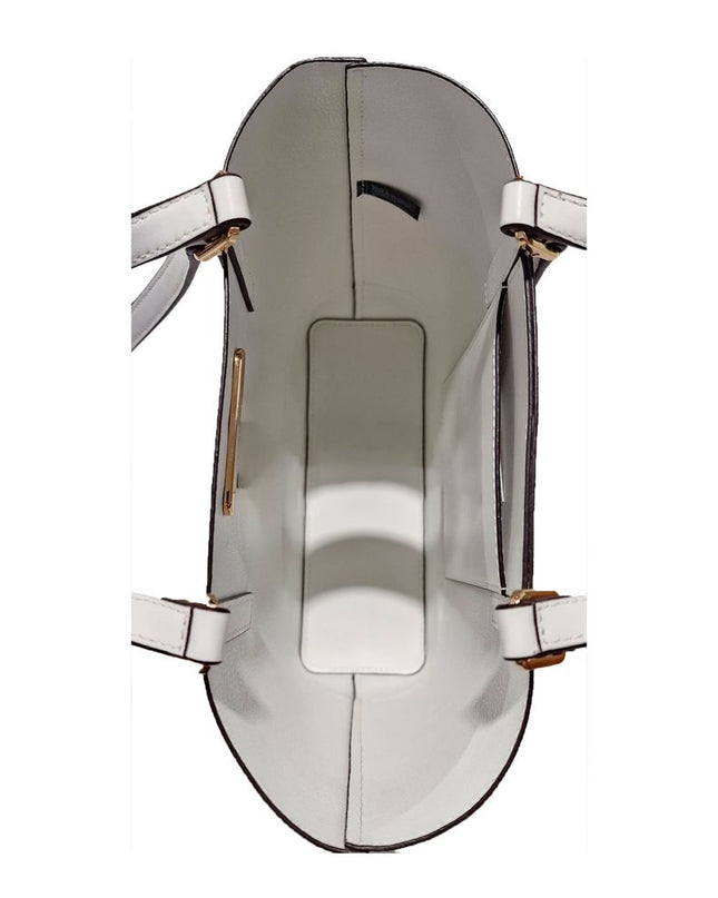 White Leather Tote Bag