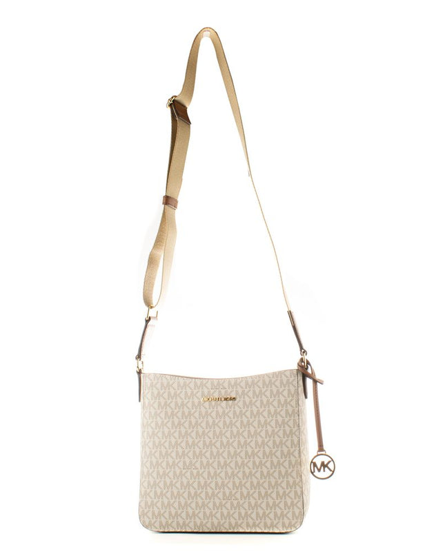 Beige Canvas Crossbody Bag