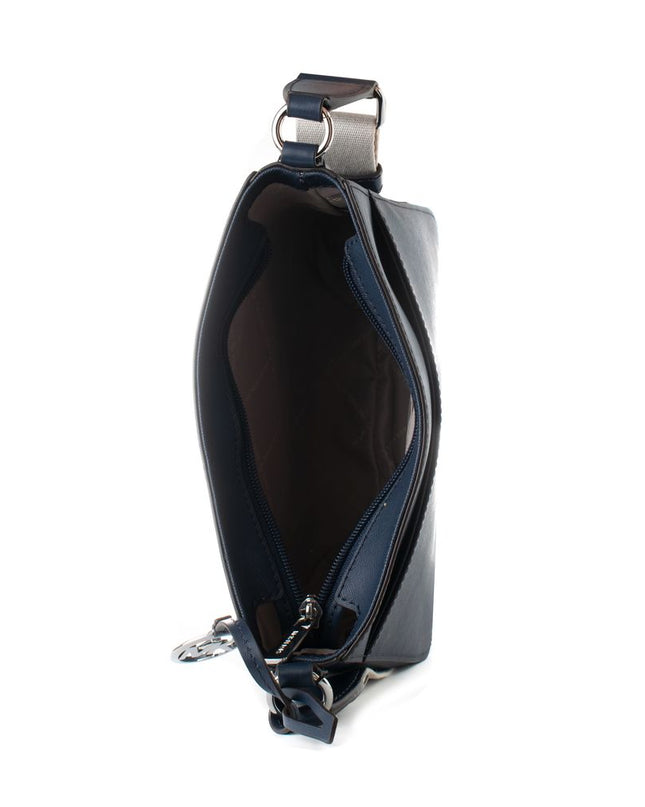 Blue Canvas Crossbody Bag