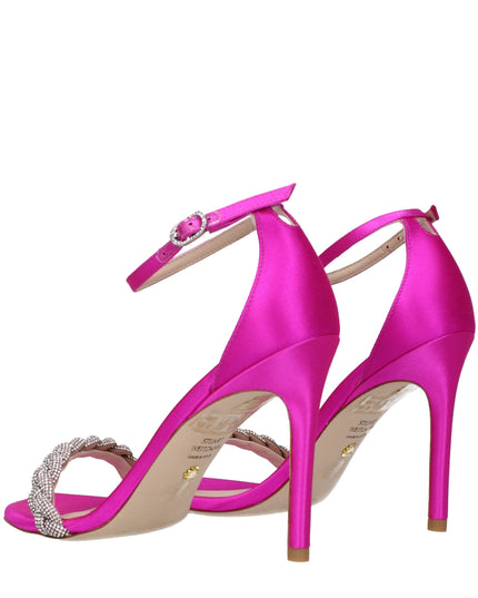 Pink Satin Stiletto Heel Sandals