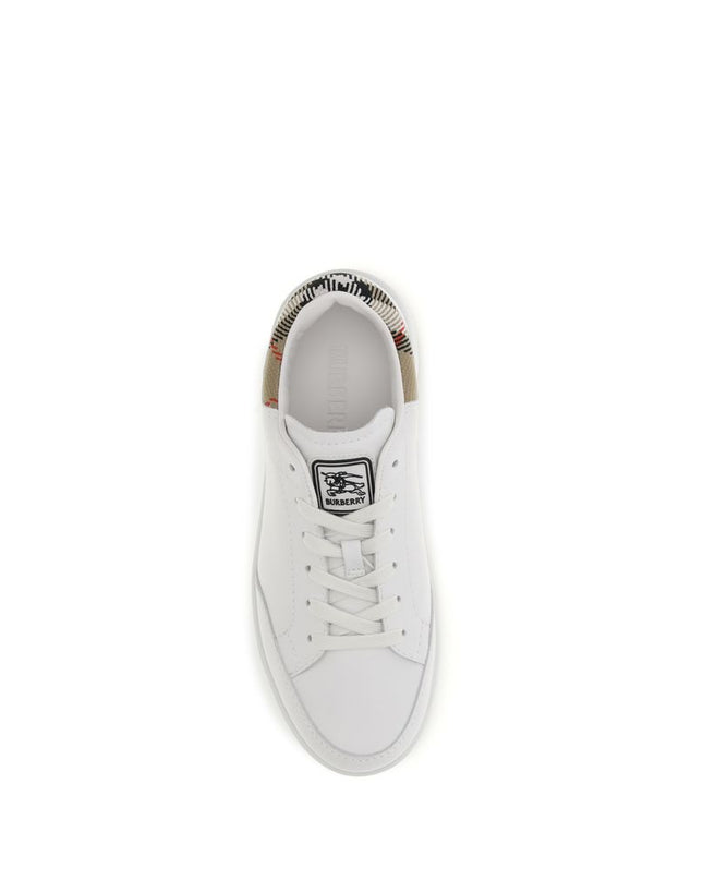 White Calf Leather Bos Taurus Low Top Sneakers