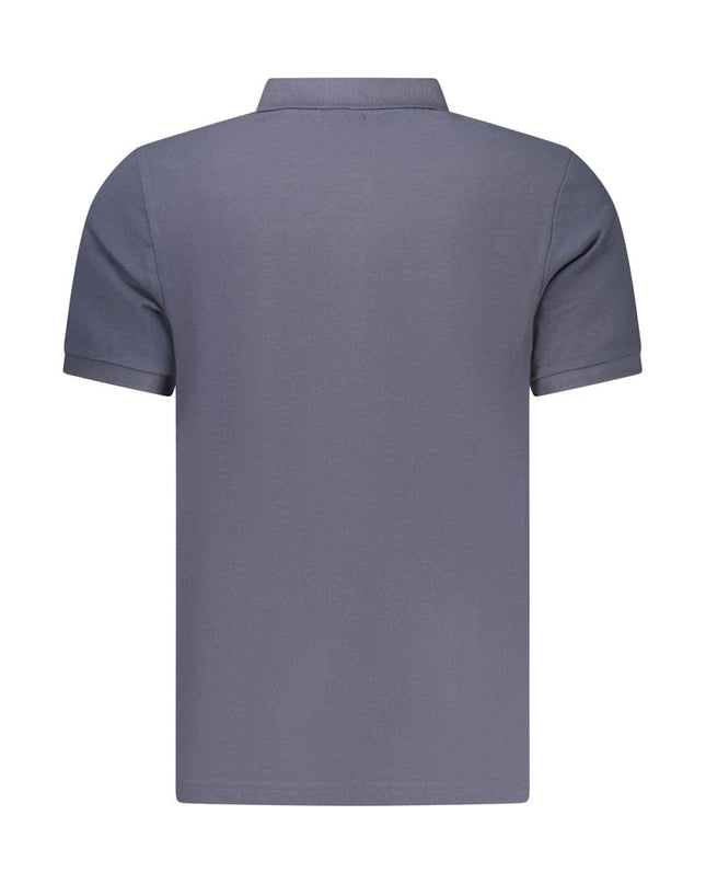 Blue Cotton Men Polo