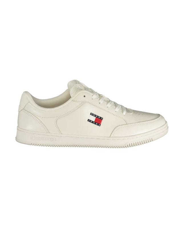 White Polyurethane Men Sneaker