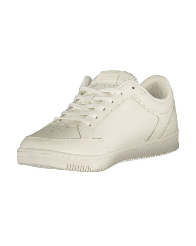 White Polyurethane Men Sneaker