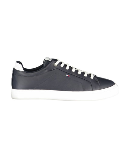 Blue Polyurethane Men Sneaker