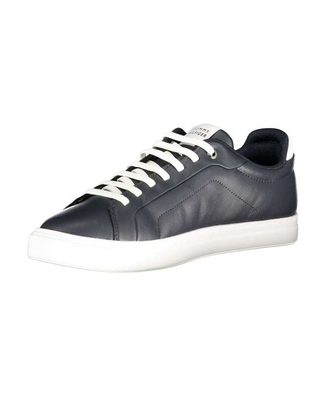 Blue Polyurethane Men Sneaker