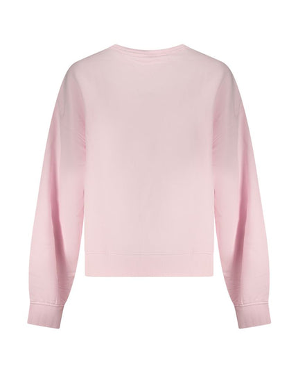 Pink Cotton Women Sweatshirt