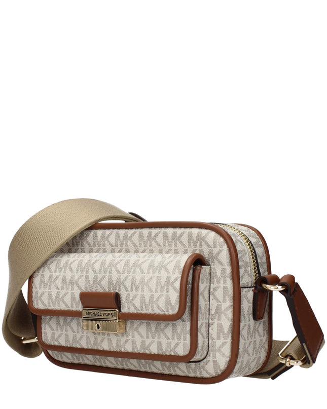Beige Fabric Crossbody Bag