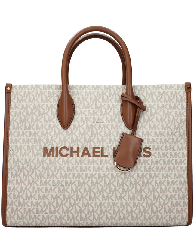 Beige Fabric Handbag