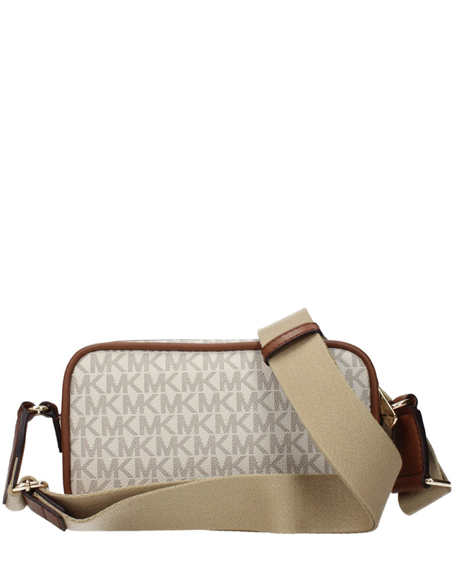 Beige Fabric Crossbody Bag