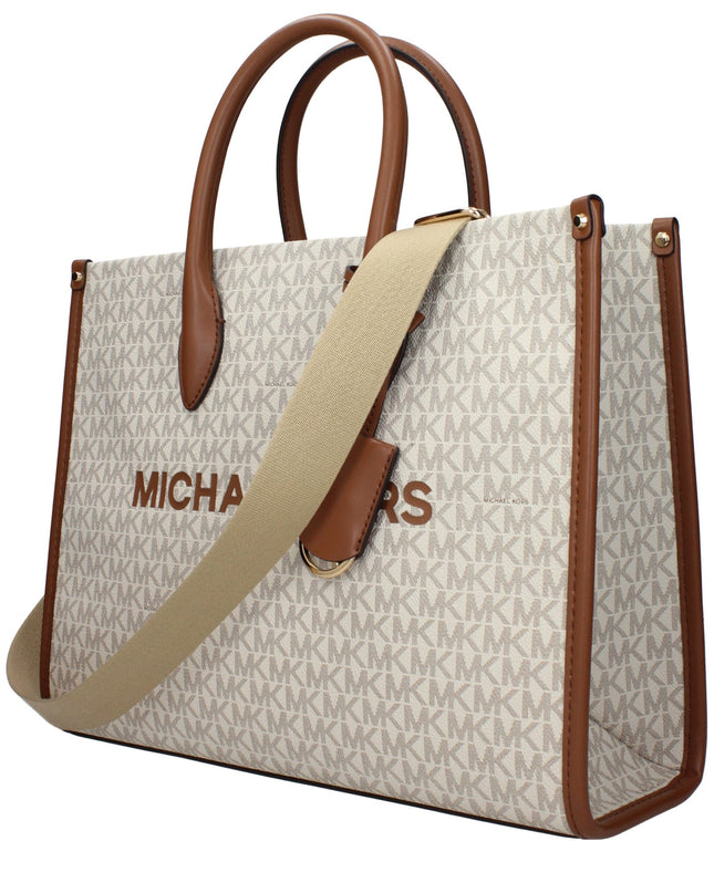 Beige Fabric Handbag