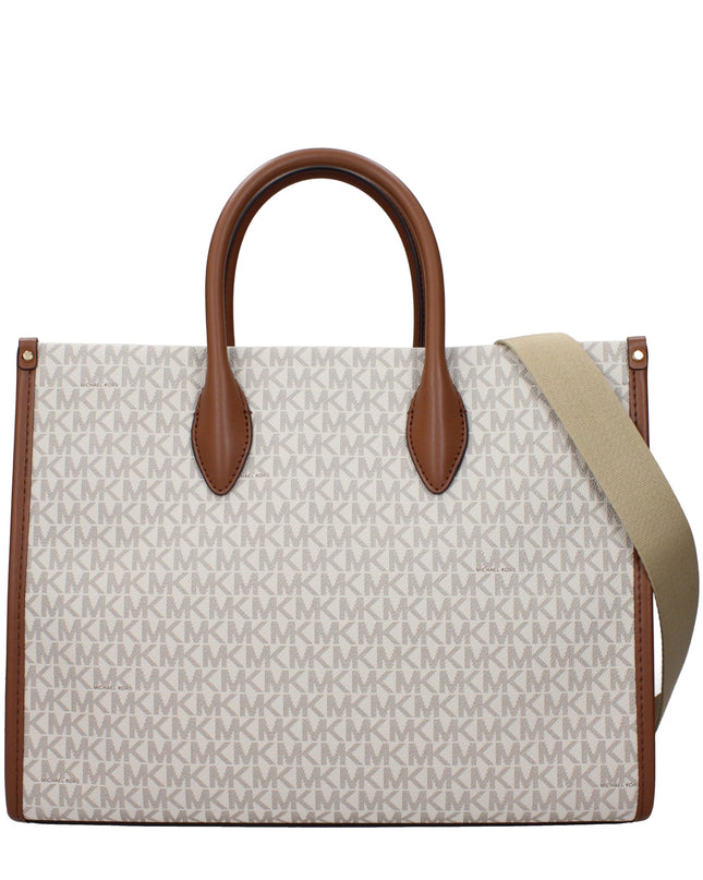 Beige Fabric Handbag