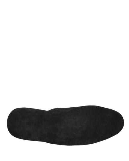 Black Wool Cashmere Red Quilted Slippers Shoes