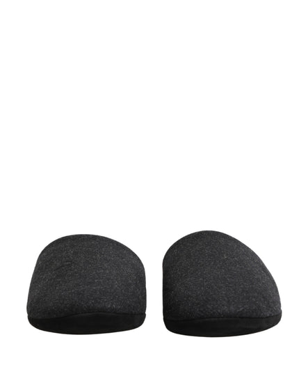 Anthracite Wool Cashmere Quilted Slippers Shoes