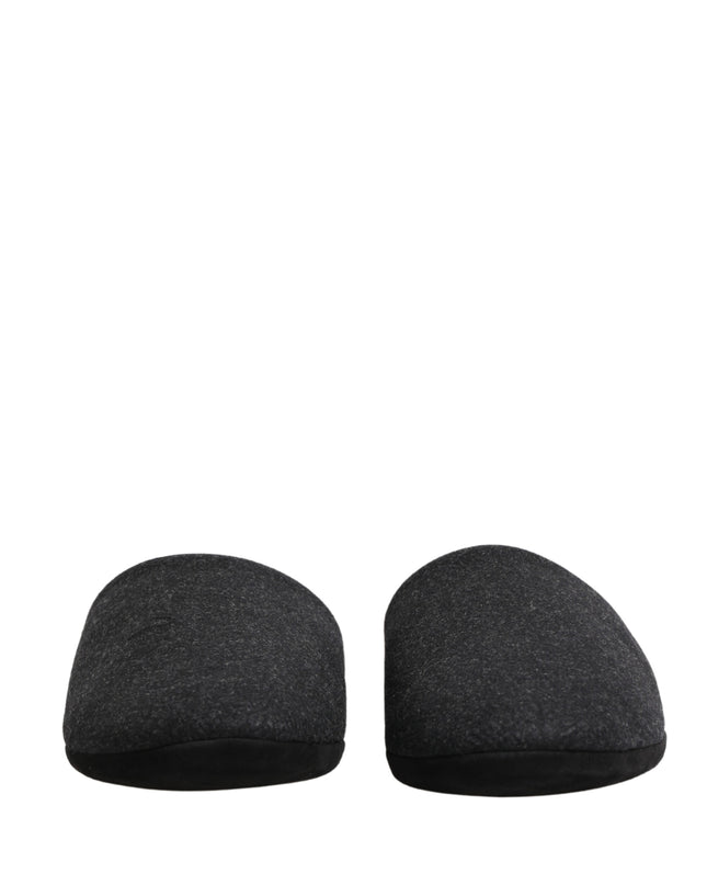 Anthracite Wool Cashmere Quilted Slippers Shoes