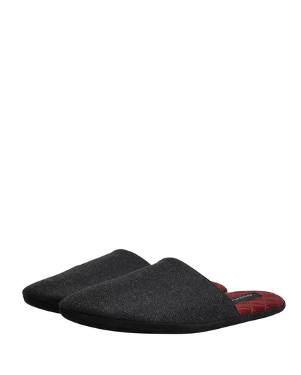 Anthracite Wool Cashmere Quilted Slippers Shoes
