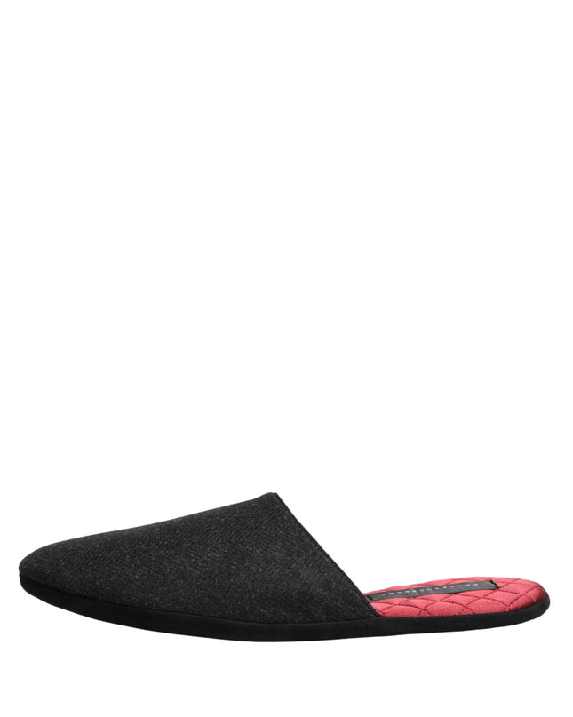 Anthracite Wool Cashmere Quilted Slippers Shoes