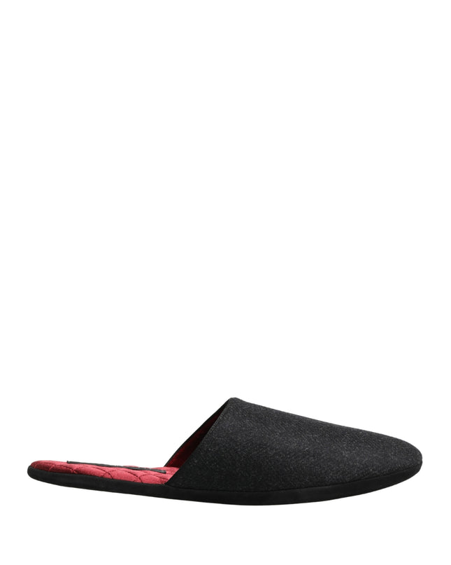 Anthracite Wool Cashmere Quilted Slippers Shoes