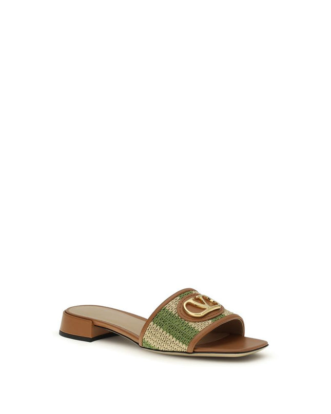 Multicolor Viscose Flat Sandals