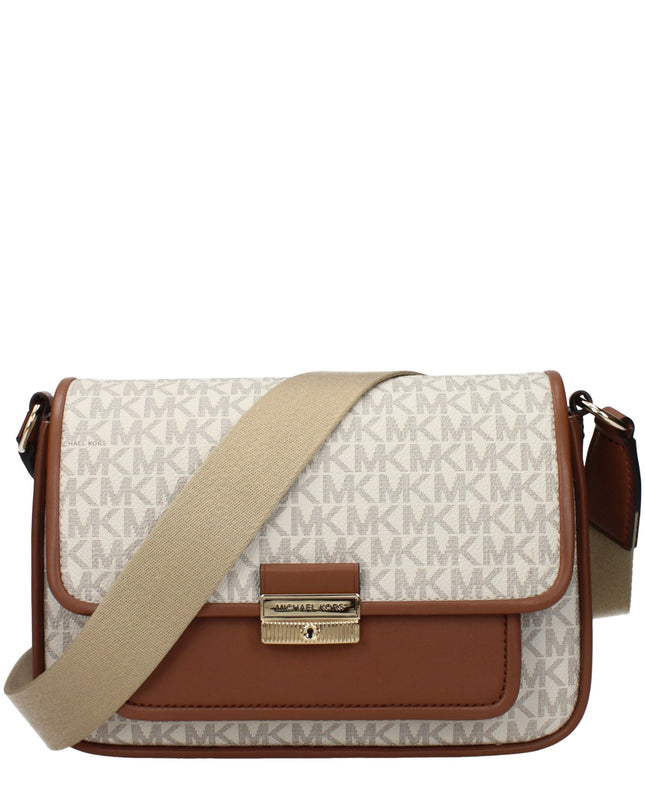 Beige Fabric Crossbody Bag