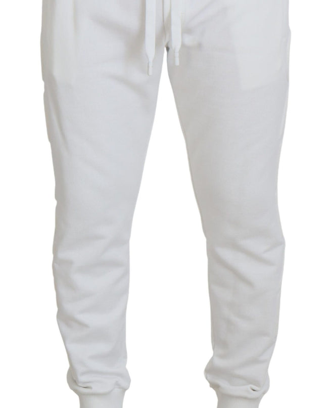 White Sport Logo Cotton Sweatpants Trousers Pants