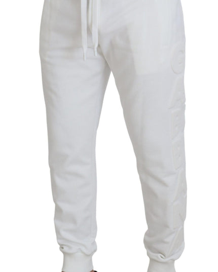 White Sport Logo Cotton Sweatpants Trousers Pants