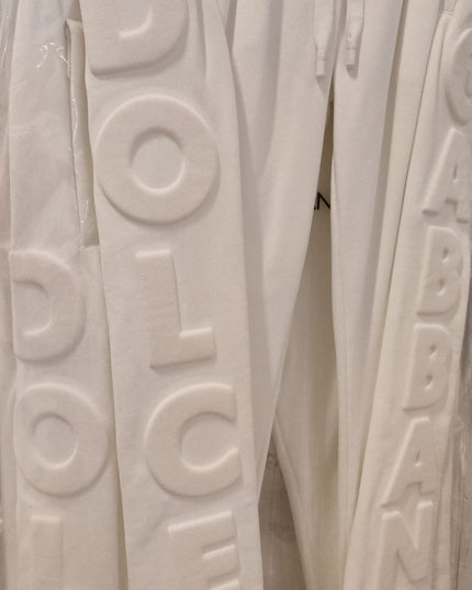White Sport Logo Cotton Sweatpants Trousers Pants