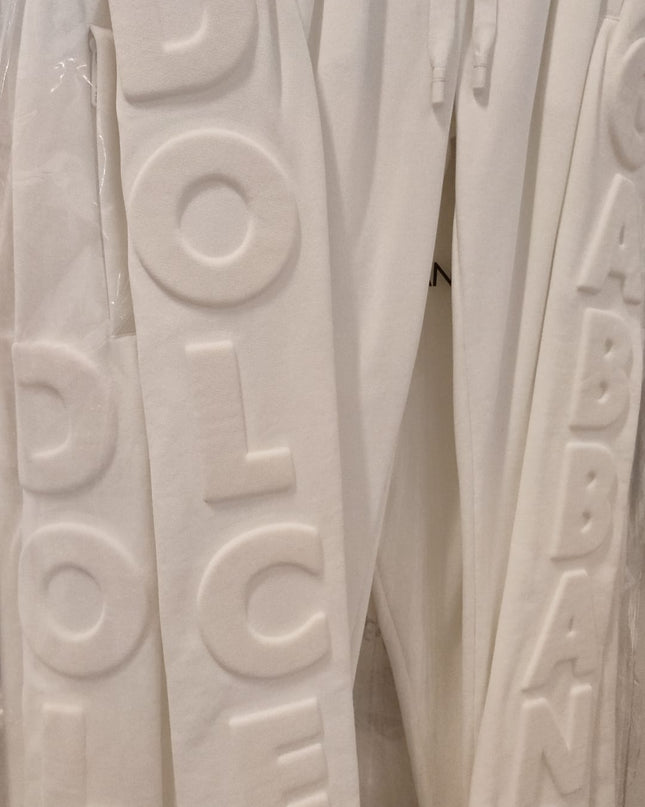 White Sport Logo Cotton Sweatpants Trousers Pants
