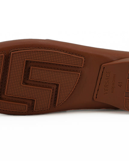 Natural Brown Calf Leather Loafers Shoes