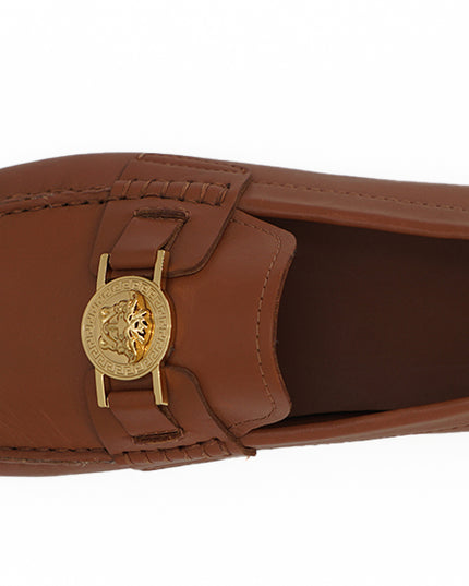 Natural Brown Calf Leather Loafers Shoes