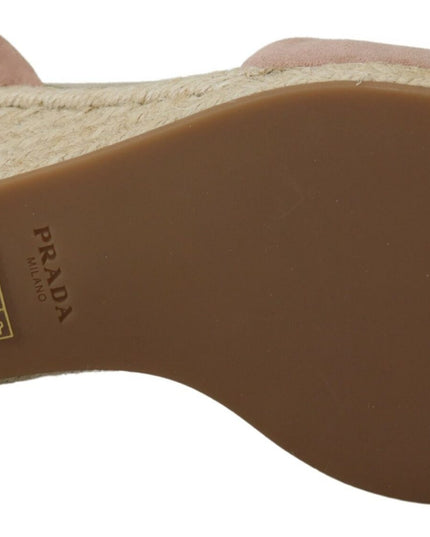 Pink Suede Leather Ankle Strap Sandals