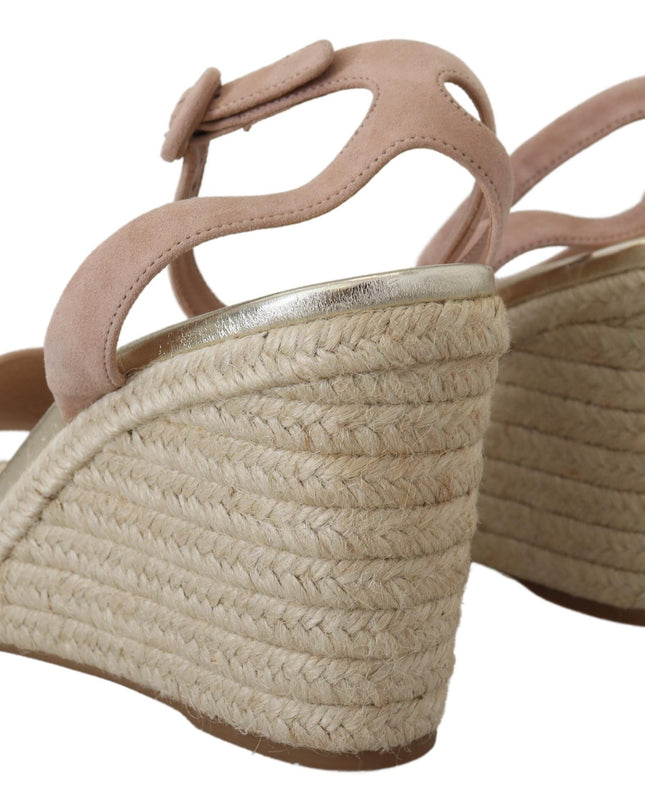 Pink Suede Leather Ankle Strap Sandals