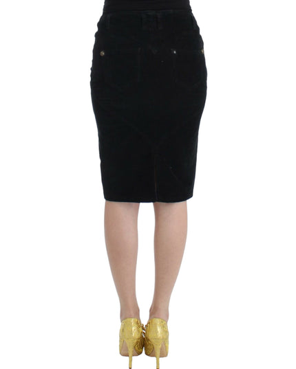 Black Corduroy Pencil Skirt