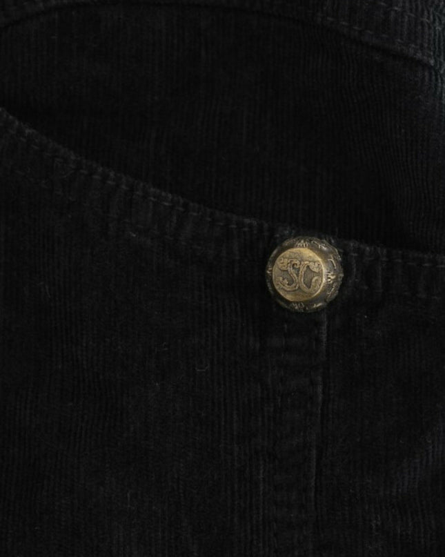Black Corduroy Pencil Skirt