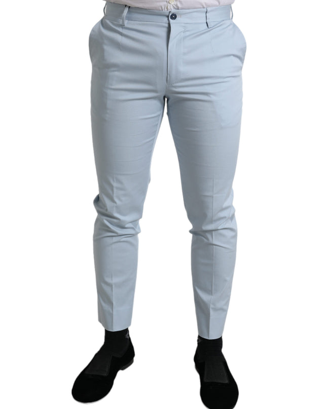 Sky Blue Cotton Stretch Skinny Pants