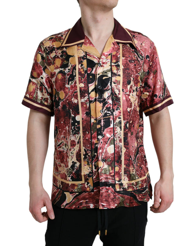 Multicolor Button Down Silk Shirt