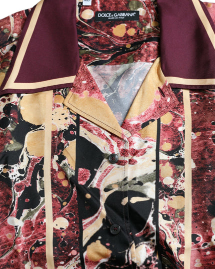 Multicolor Button Down Silk Shirt