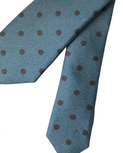 Green Black Polka Dot Silk Adjustable Men Tie