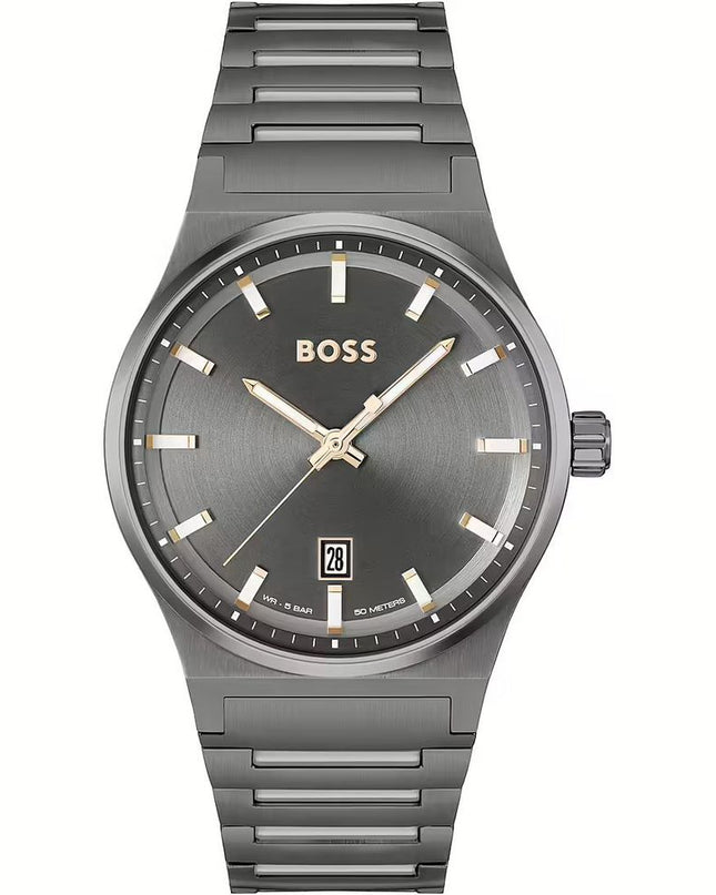 Gray Stainless Steel Dress Watch