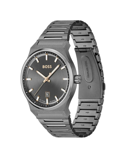 Gray Stainless Steel Dress Watch