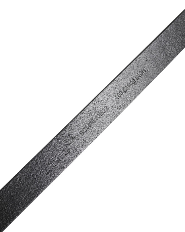 Black Classic Gold Metal Logo Buckle Belt