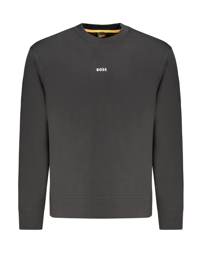Black Cotton Men Sweatshirt