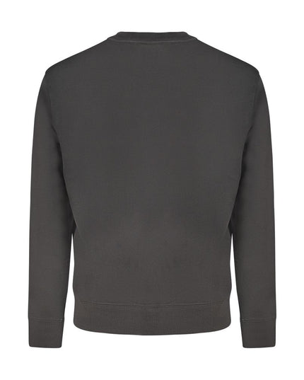 Black Cotton Men Sweatshirt