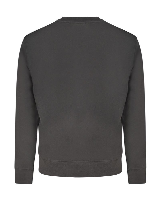 Black Cotton Men Sweatshirt