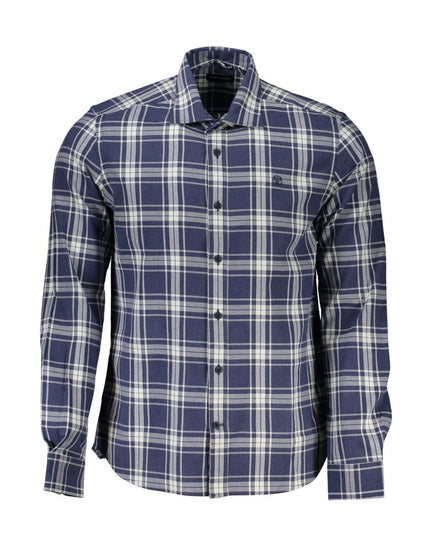 Blue Cotton Men Shirt